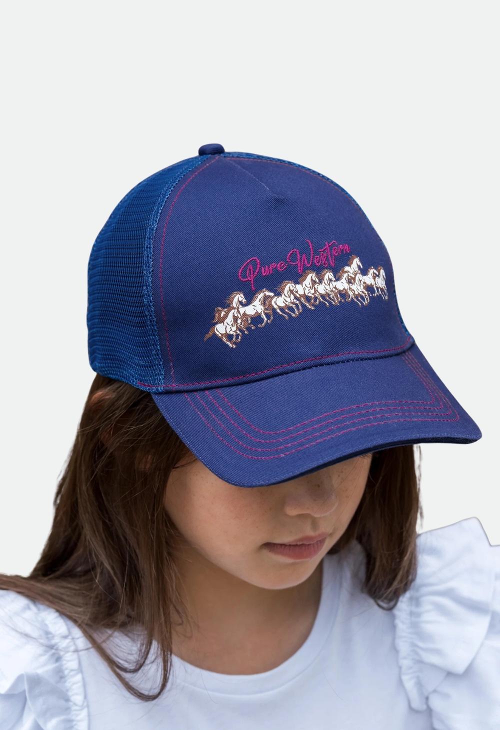 Pure Western Kids Harper Trucker Cap – Navy