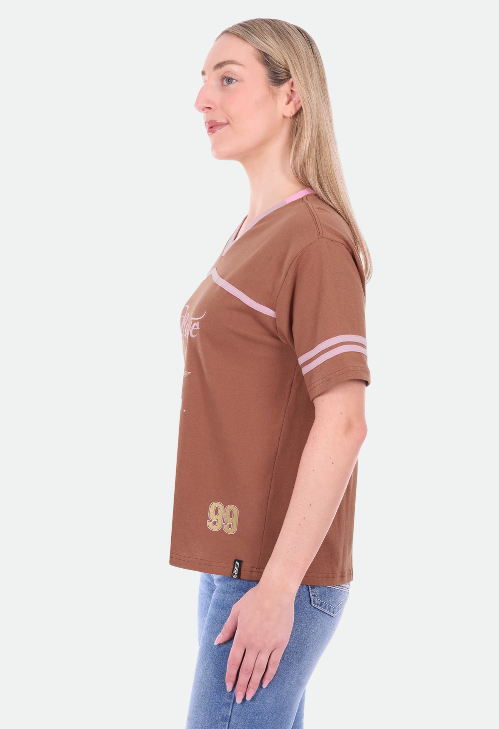 Bullzye Women’s Quincy V-Neck Oversized Short Sleeve Tee - Rust