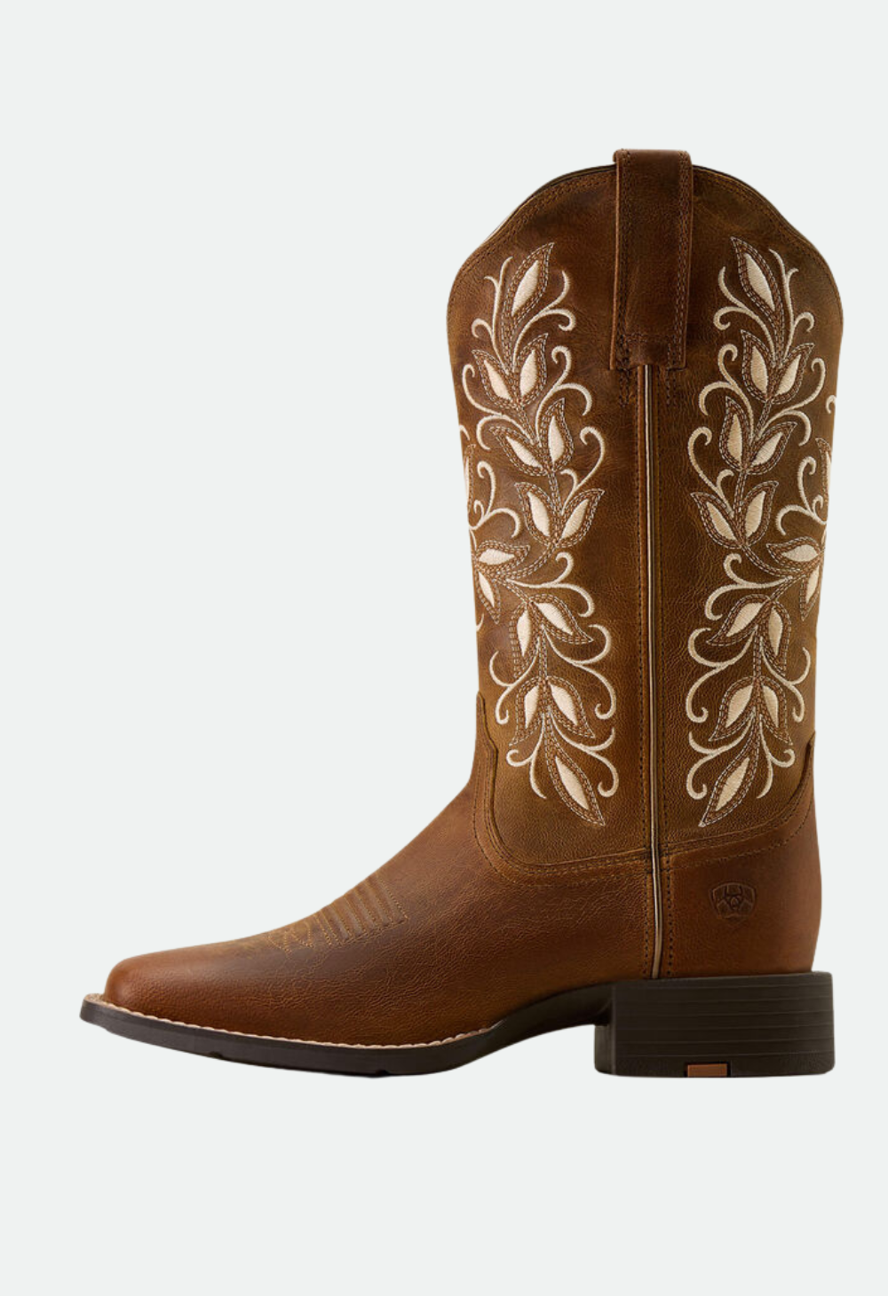 Ariat Womens Round Up Holly Wide Square Toe Western Boot - PEARL