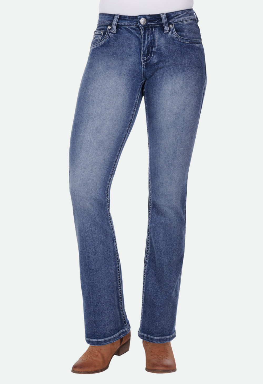 Pure Western Women's Steer Boot Cut Jean 32Leg