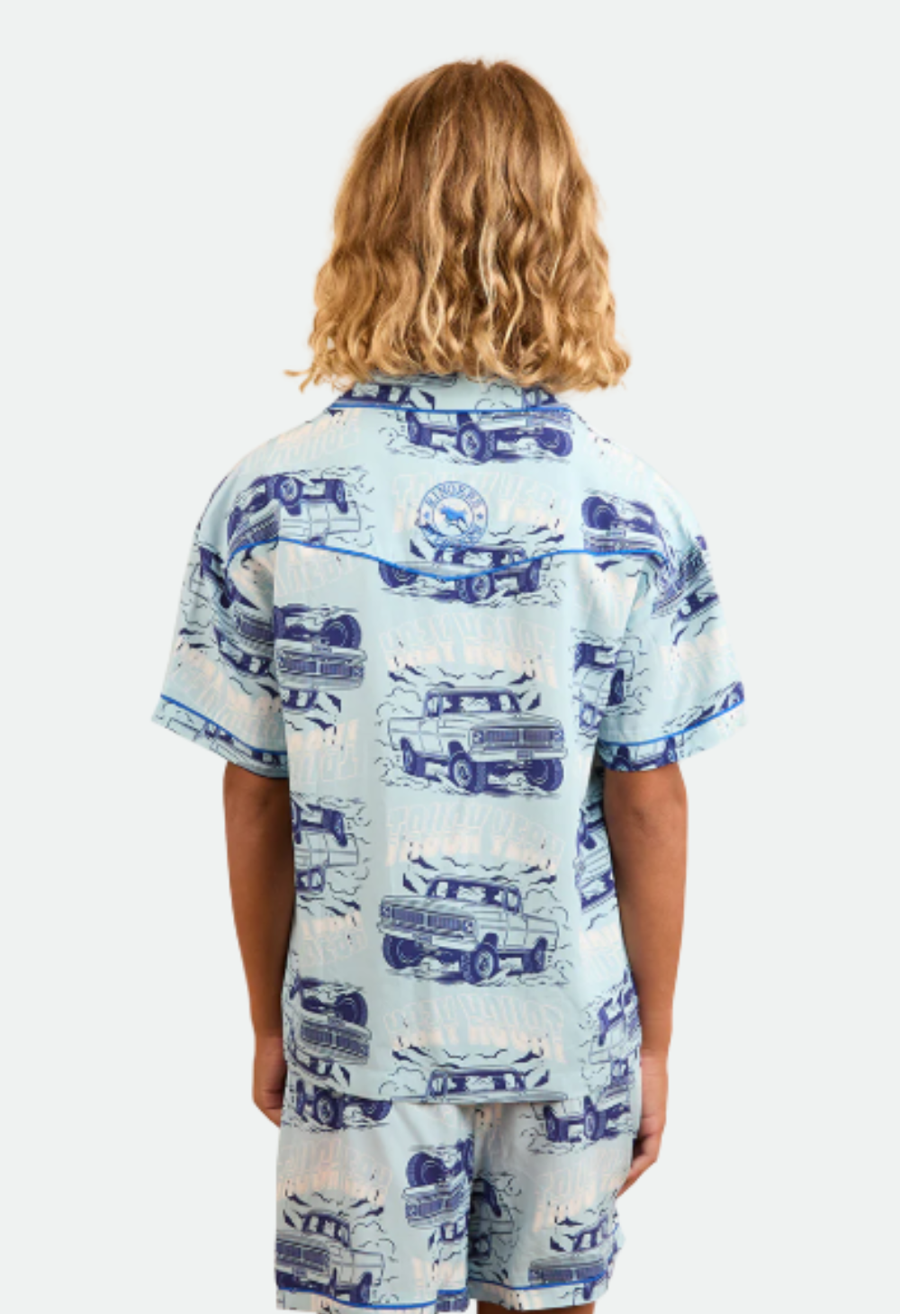Ringers Western Kids Truck Yeah Short Pyjama Set - Light Blue