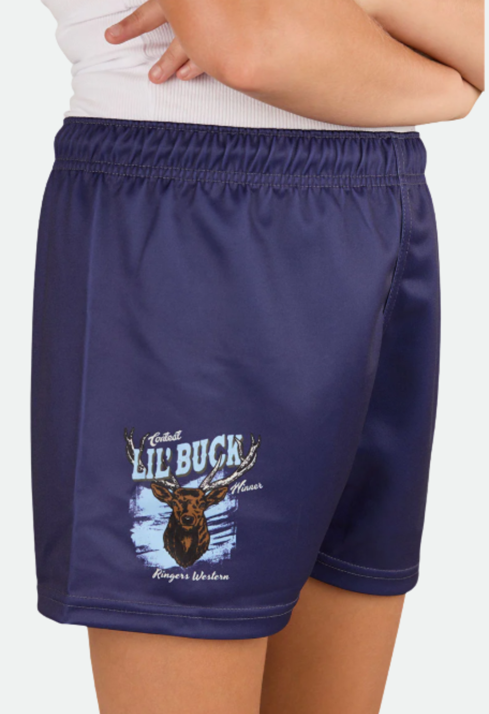 Ringers Western Kids Lil Buck Footy Short - Navy