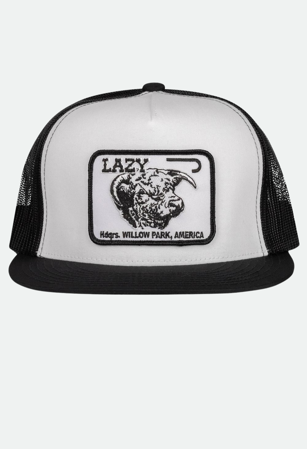 Lazy J Ranch White & Black Willow Cattle Headquarters Classic Five Panel Trucker Hat