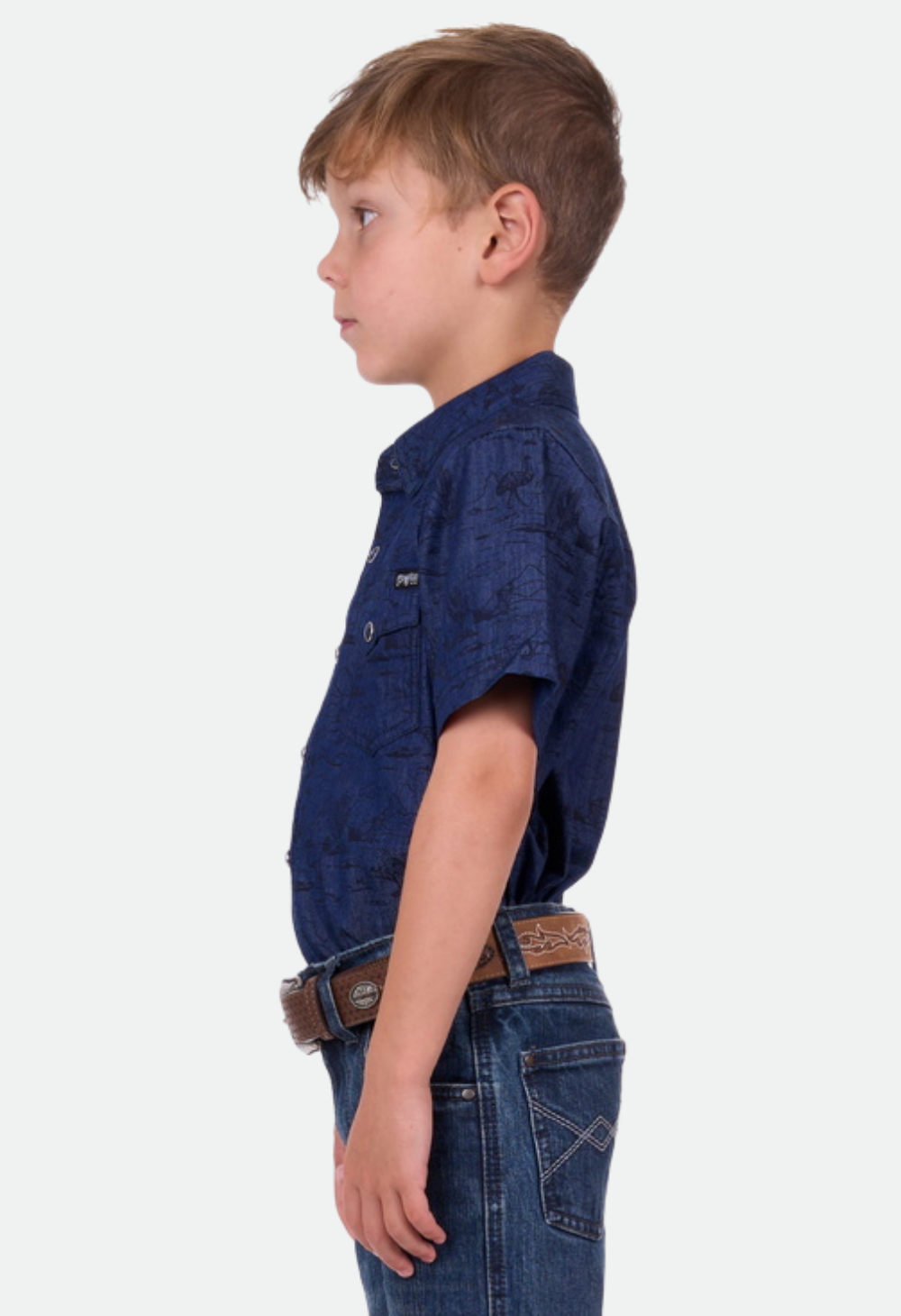 PURE WESTERN BOYS DREW SS SHIRT (DENIM)