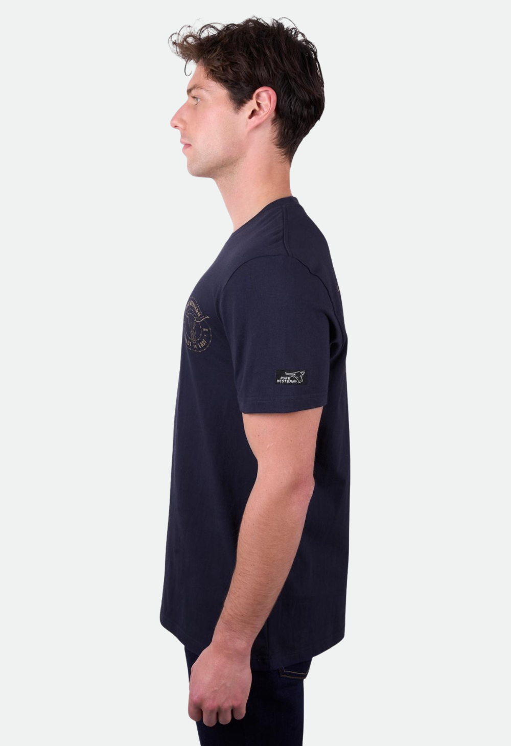 Pure Western Men’s Walker Short Sleeve Tee - Navy – No Exchanges or Refunds