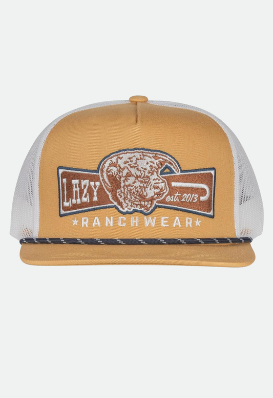 Lazy J Ranch Mustard & White Diamond Banner Classic Rope Trucker Hat