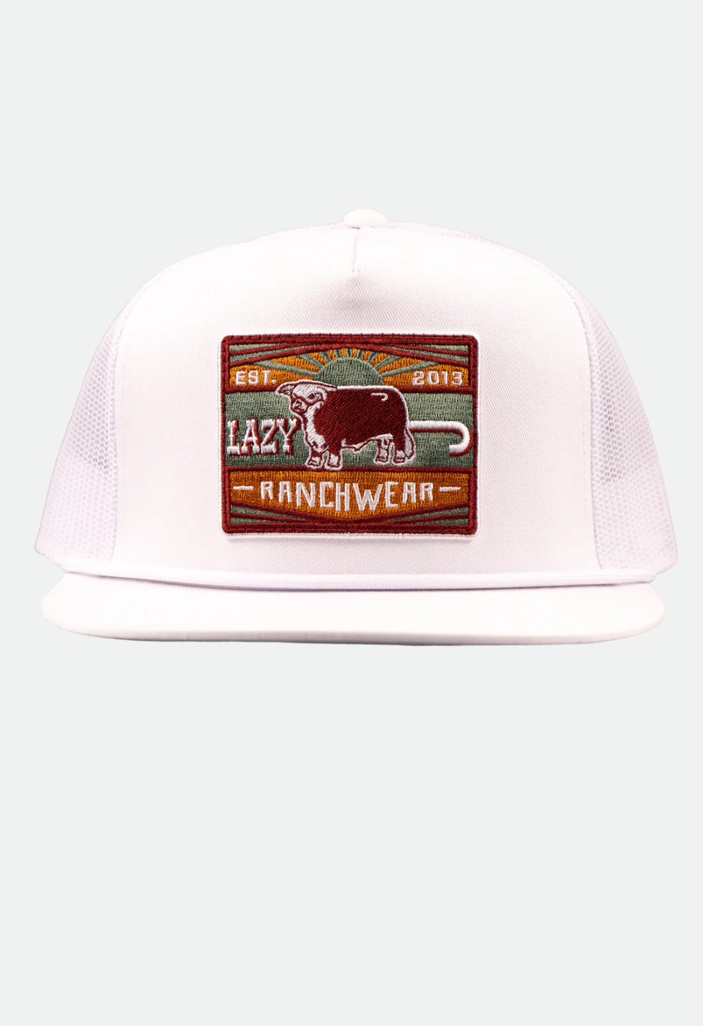 Lazy J Ranch White Maroon Smokeless Classic Rope Trucker Hat