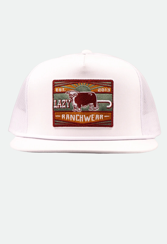 Lazy J Ranch White Maroon Smokeless Classic Rope Trucker Hat