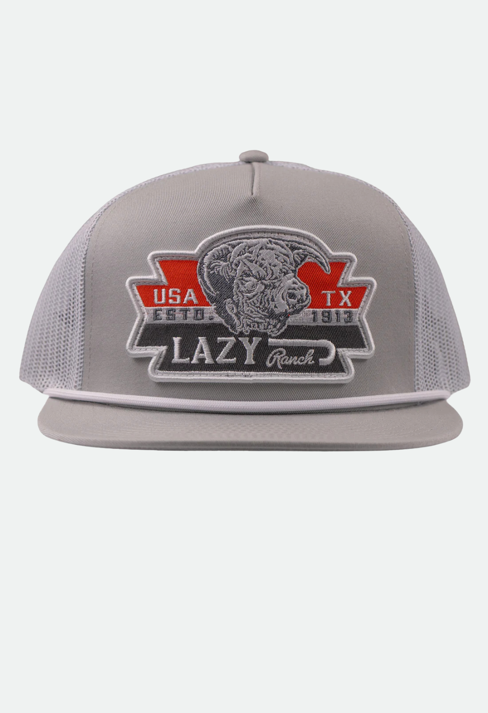Lazy J Ranch Silver Grey & White El Rancho Classic Rope Trucker Hat