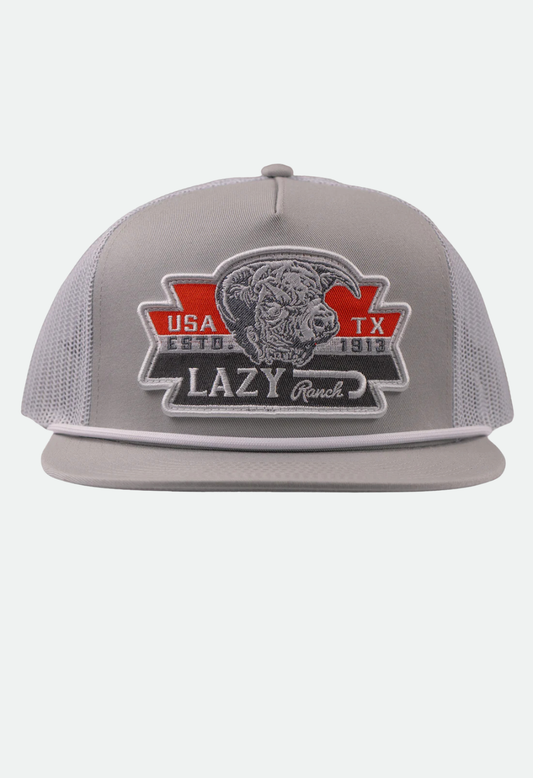 Lazy J Ranch Silver Grey & White El Rancho Classic Rope Trucker Hat