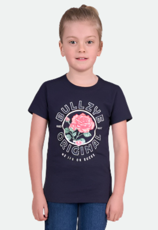 Bullzye Girls Rose S/S Tee (NAVY) – No Exchanges or Refunds
