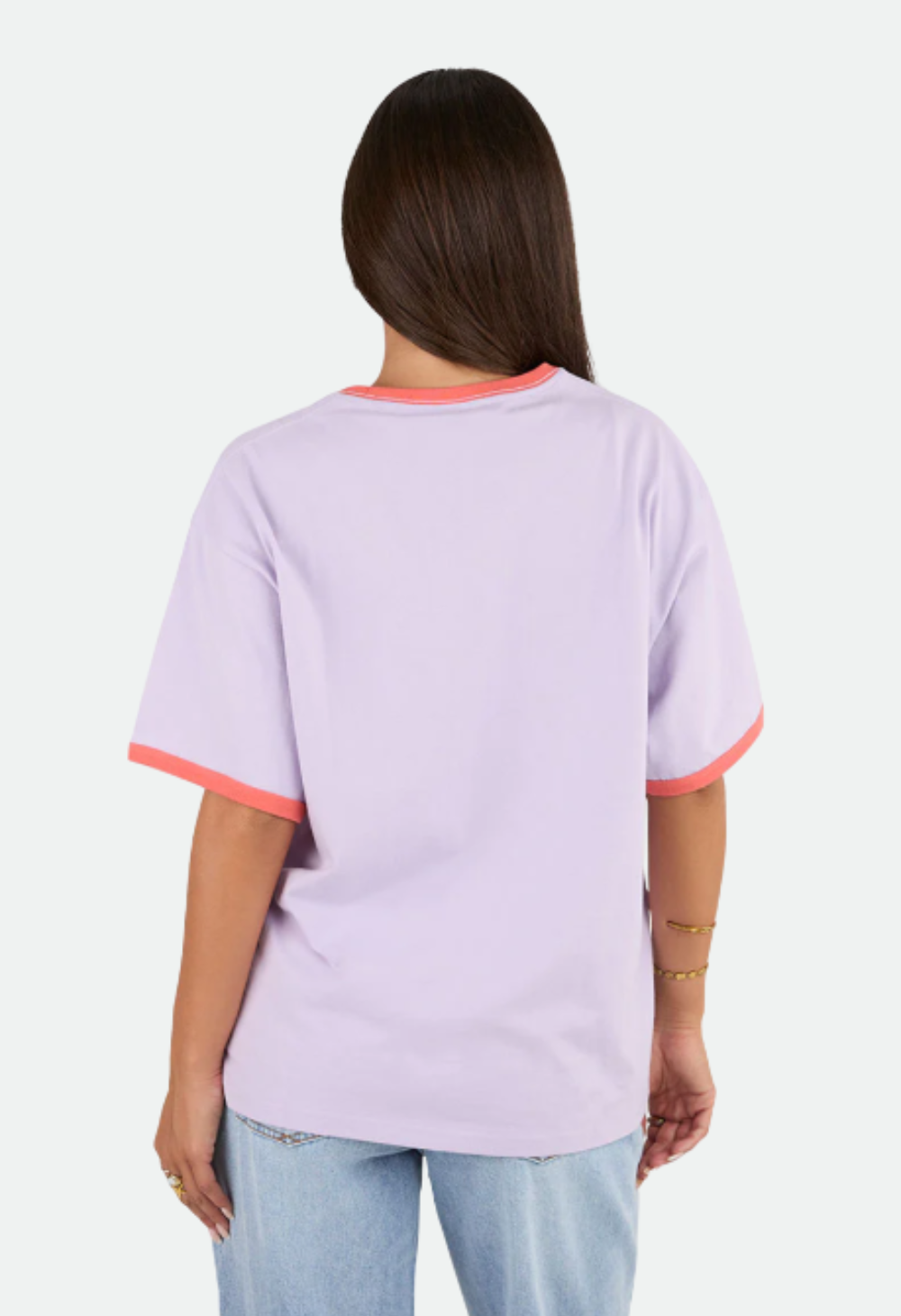 Ringers Western Womens Ruffled Up Oversized T-Shirt - Violet