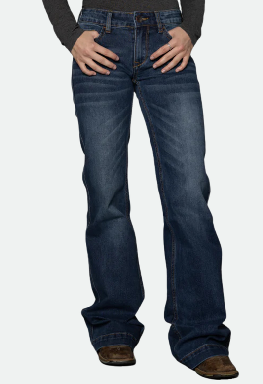 CC Western Women's Magie Mid Rise Trouser Jean Dark Wash