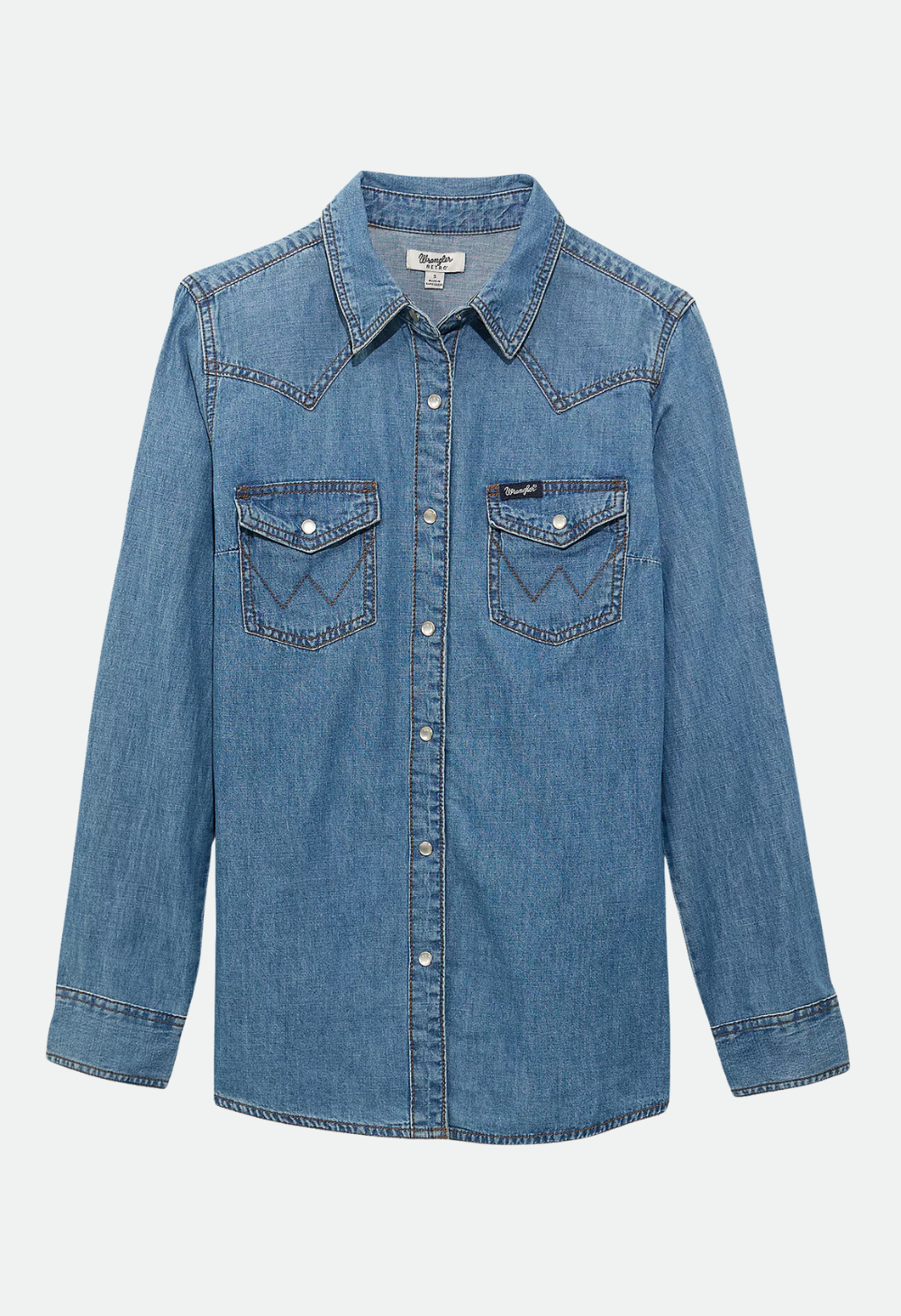 Wrangler Women's Long Sleeve Western Snap Denim Shirt