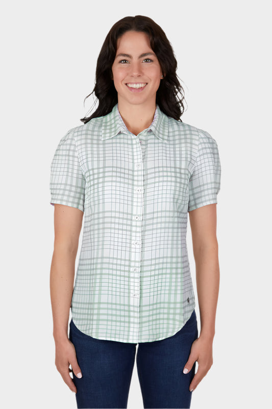 THOMAS COOK WOMENS BLAKE LINEN S/S SHIRT (SAGE)