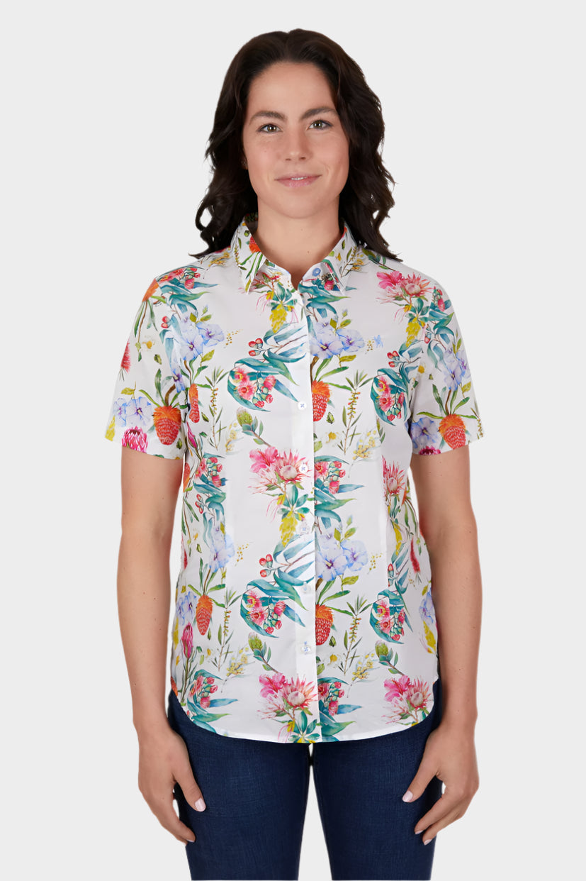 THOMAS COOK WOMENS FLORA S/S SHIRT (WHITE/MULTI)