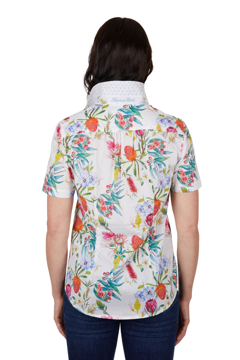 THOMAS COOK WOMENS FLORA S/S SHIRT (WHITE/MULTI)