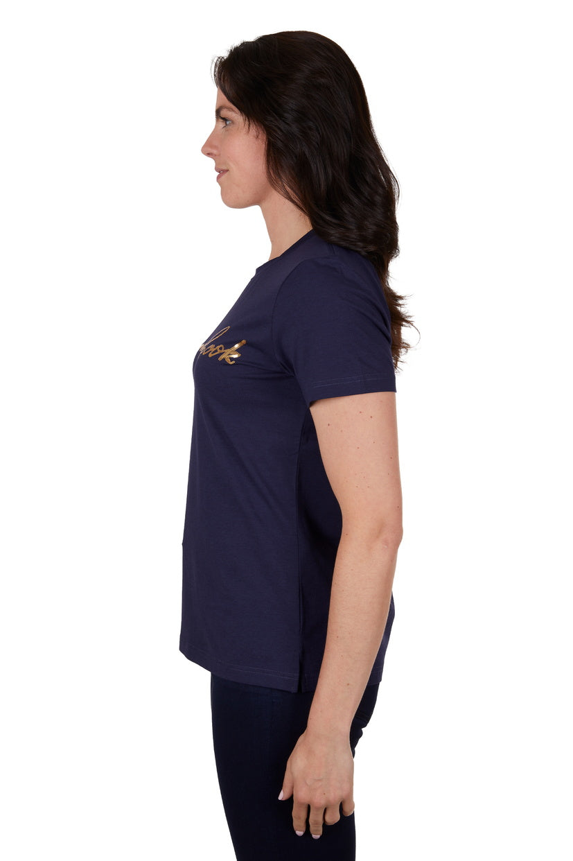 THOMAS COOK WOMENS EVA SCRIPT S/S TEE (NAVY)