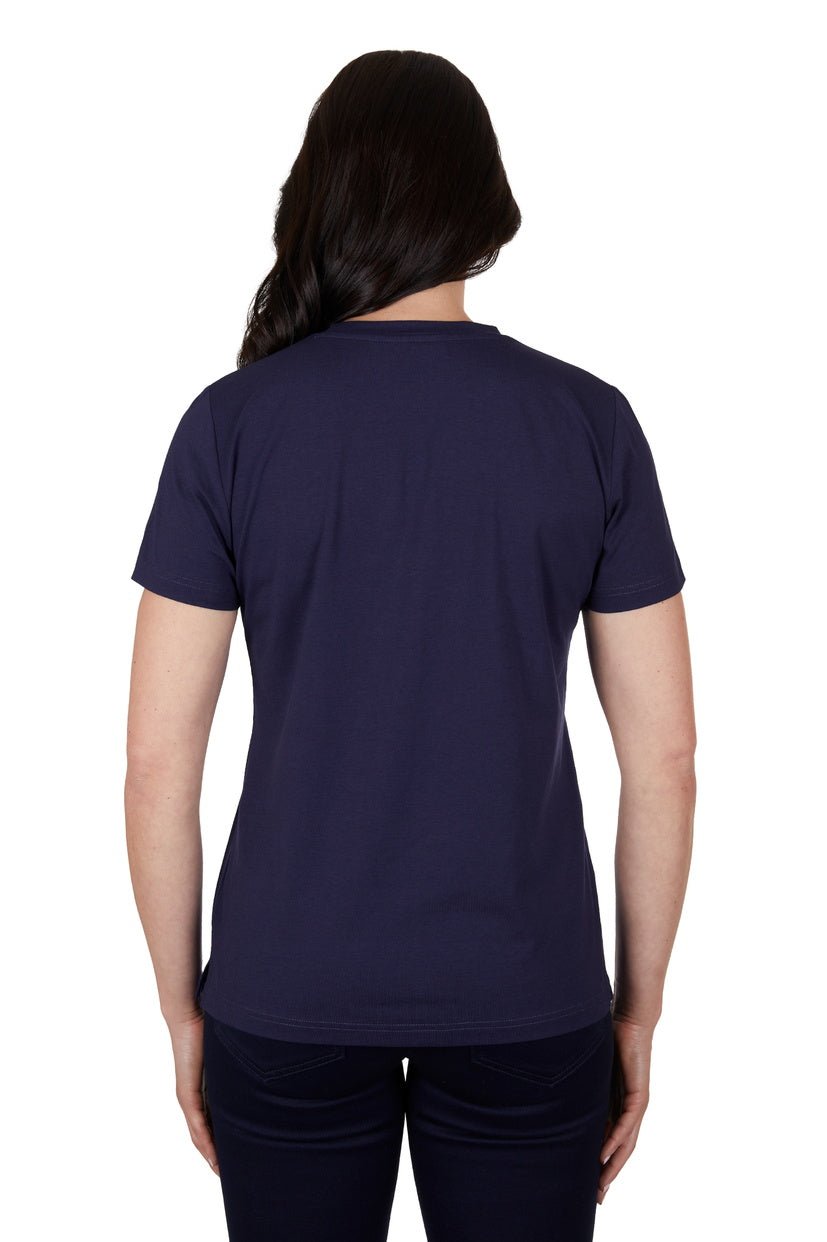 THOMAS COOK WOMENS EVA SCRIPT S/S TEE (NAVY)
