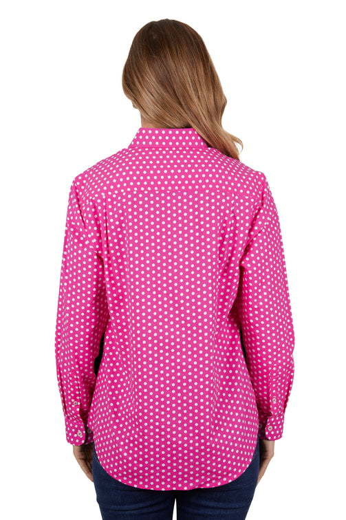 HARDSLOG WOMENS KELLY 1/2 PLKT L/S SHIRT (PINK)