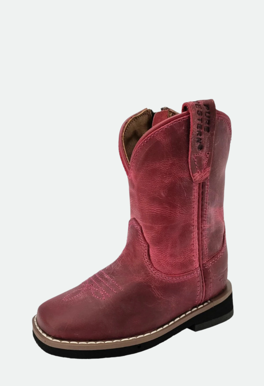 Pure Western Toddler’s Cassie Boot - RASPBERRY