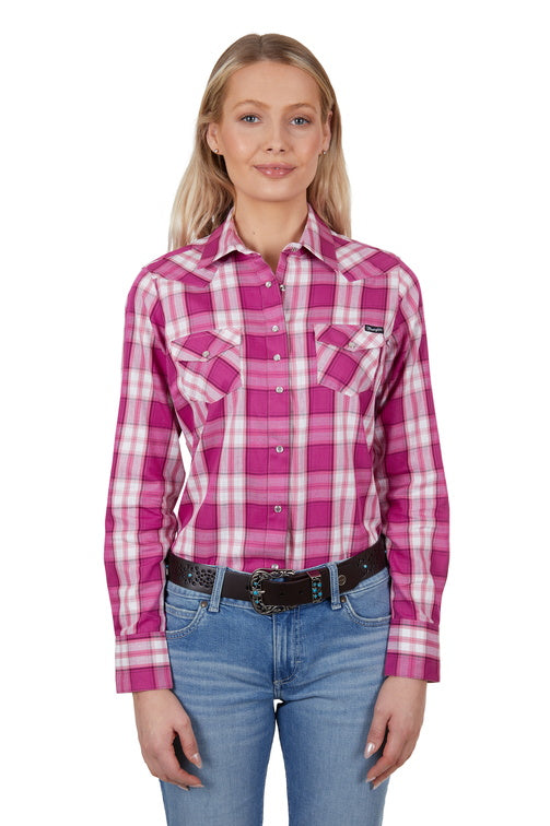 Wrangler Womens Stella Long Sleeve Shirt (Pink)