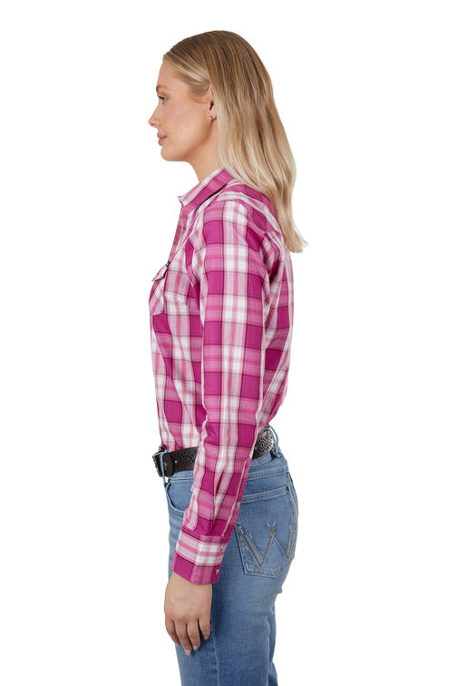 Wrangler Womens Stella Long Sleeve Shirt (Pink)