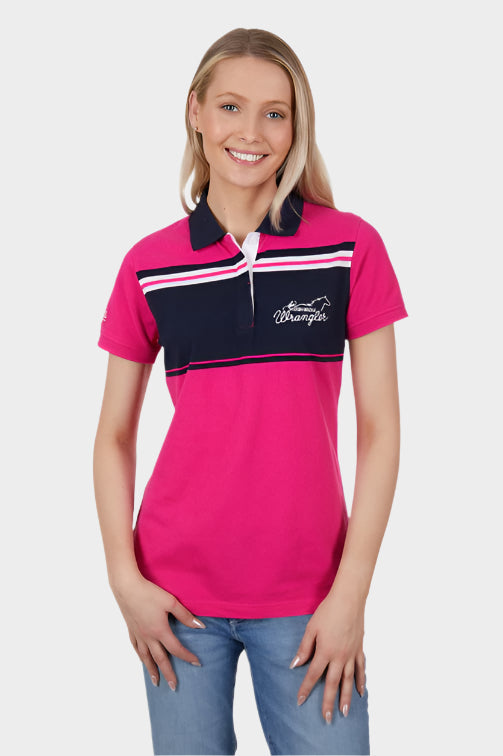 WRANGLER WOMENS KIERA S/S POLO (PINK)