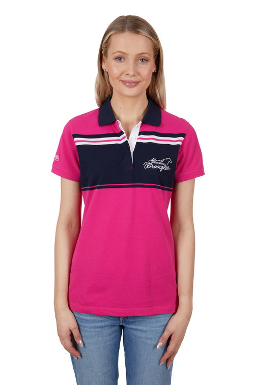 WRANGLER WOMENS KIERA S/S POLO (PINK)