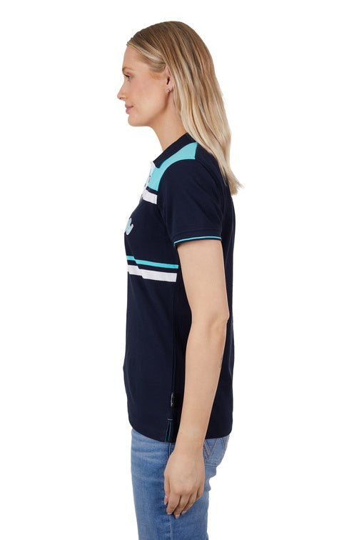 WRANGLER WOMENS LUCY S/S POLO (AQUA)