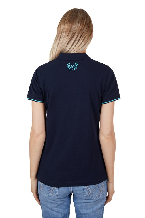 WRANGLER WOMENS LUCY S/S POLO (AQUA)