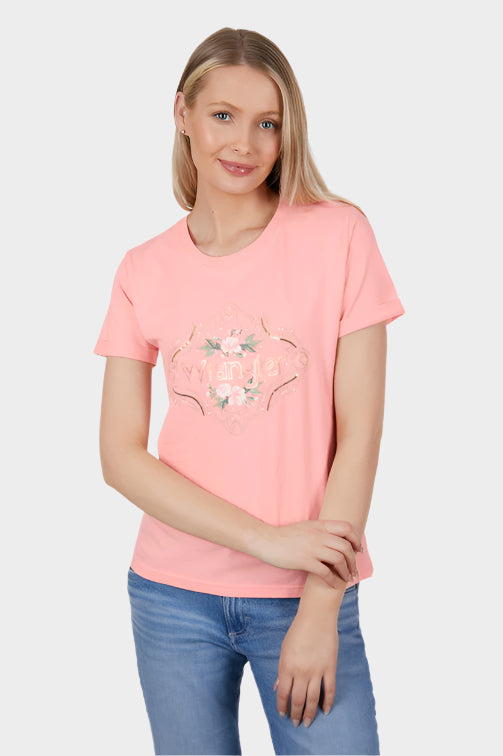 WRANGLER WOMENS DARCY S/S TEE (PEACH)