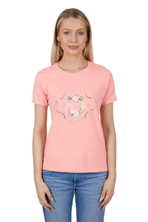 WRANGLER WOMENS DARCY S/S TEE (PEACH)