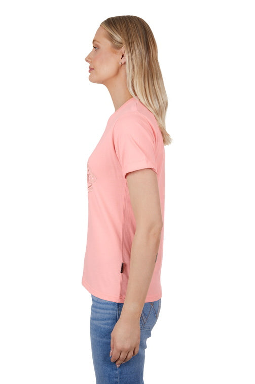WRANGLER WOMENS DARCY S/S TEE (PEACH)