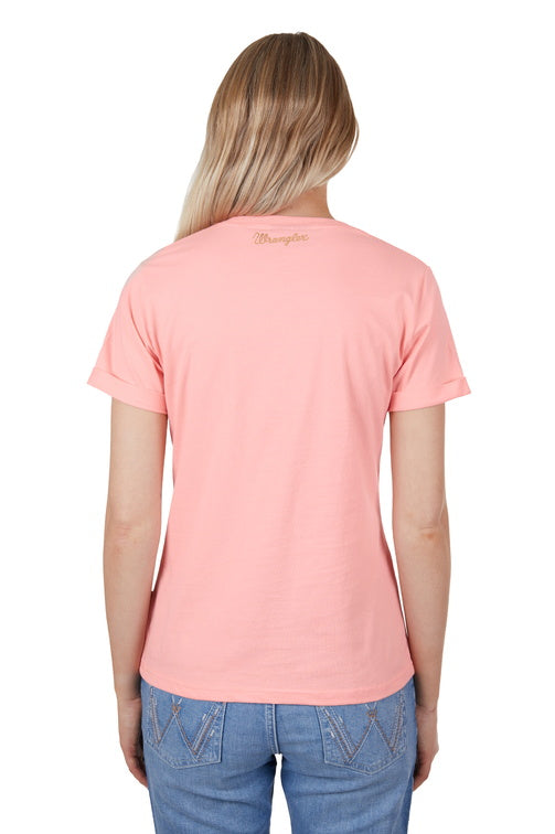 WRANGLER WOMENS DARCY S/S TEE (PEACH)