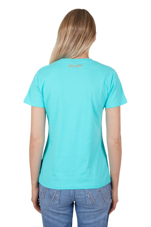 WRANGLER WOMENS SARA S/S TEE (AQUA)