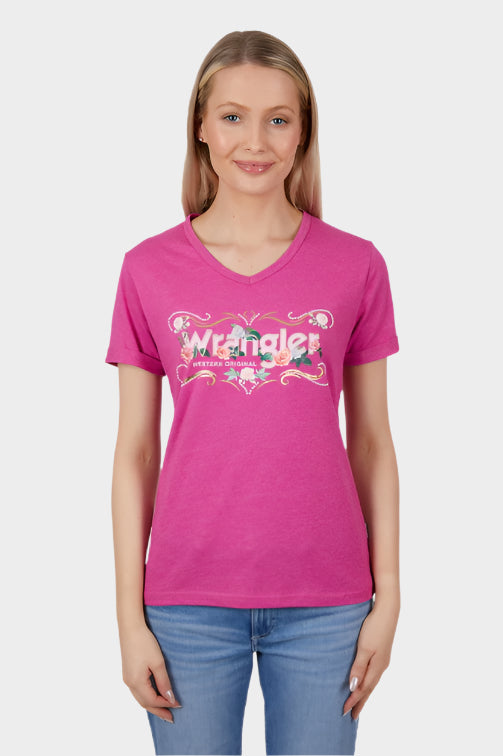 WRANGLER WOMENS ALICE S/S TEE (PINK MARLE)