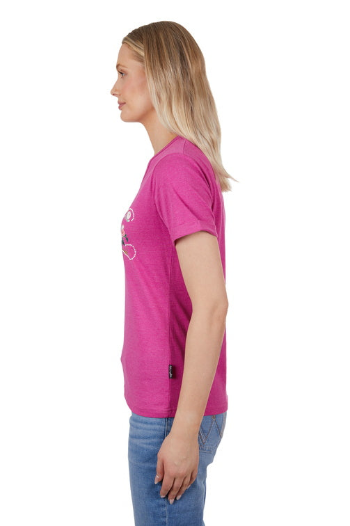 WRANGLER WOMENS ALICE S/S TEE (PINK MARLE)