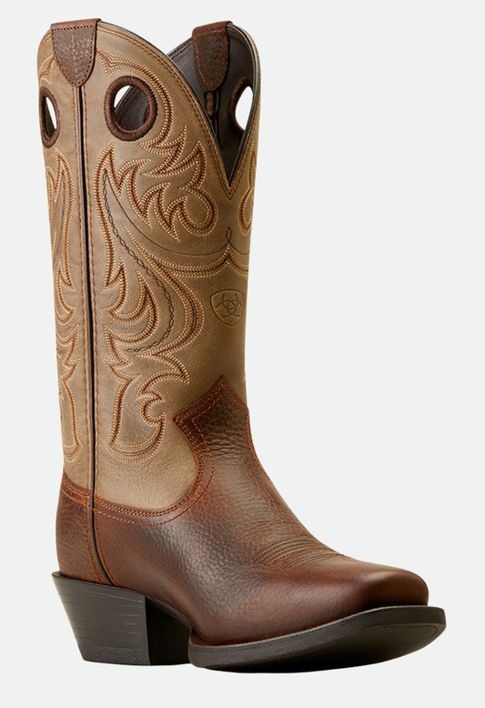 Ariat Men's Sport Square Toe (Brown Oiled Rowdy / Brown Bomber)