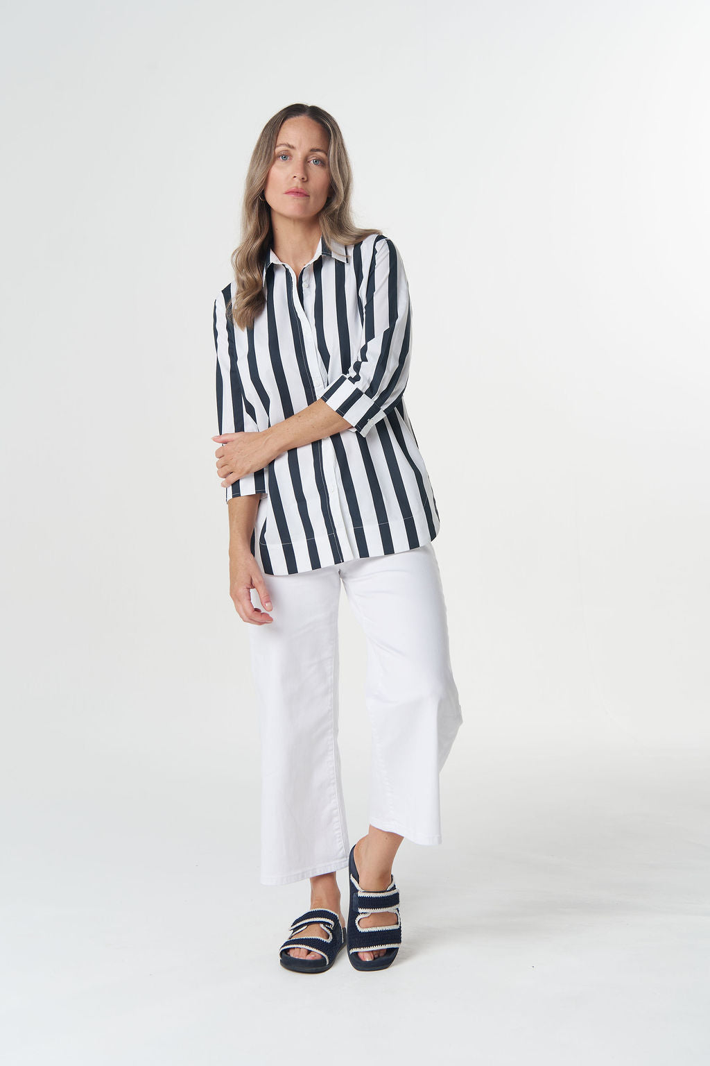 Goondiwindi Cotton Classic ¾ Sleeve Shirt - Hamilton Stripe