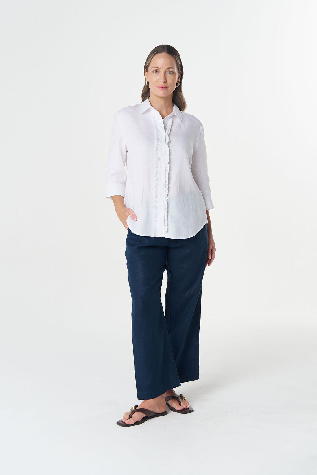 Goondiwindi Cotton Island ¾ Sleeve Frill Shirt