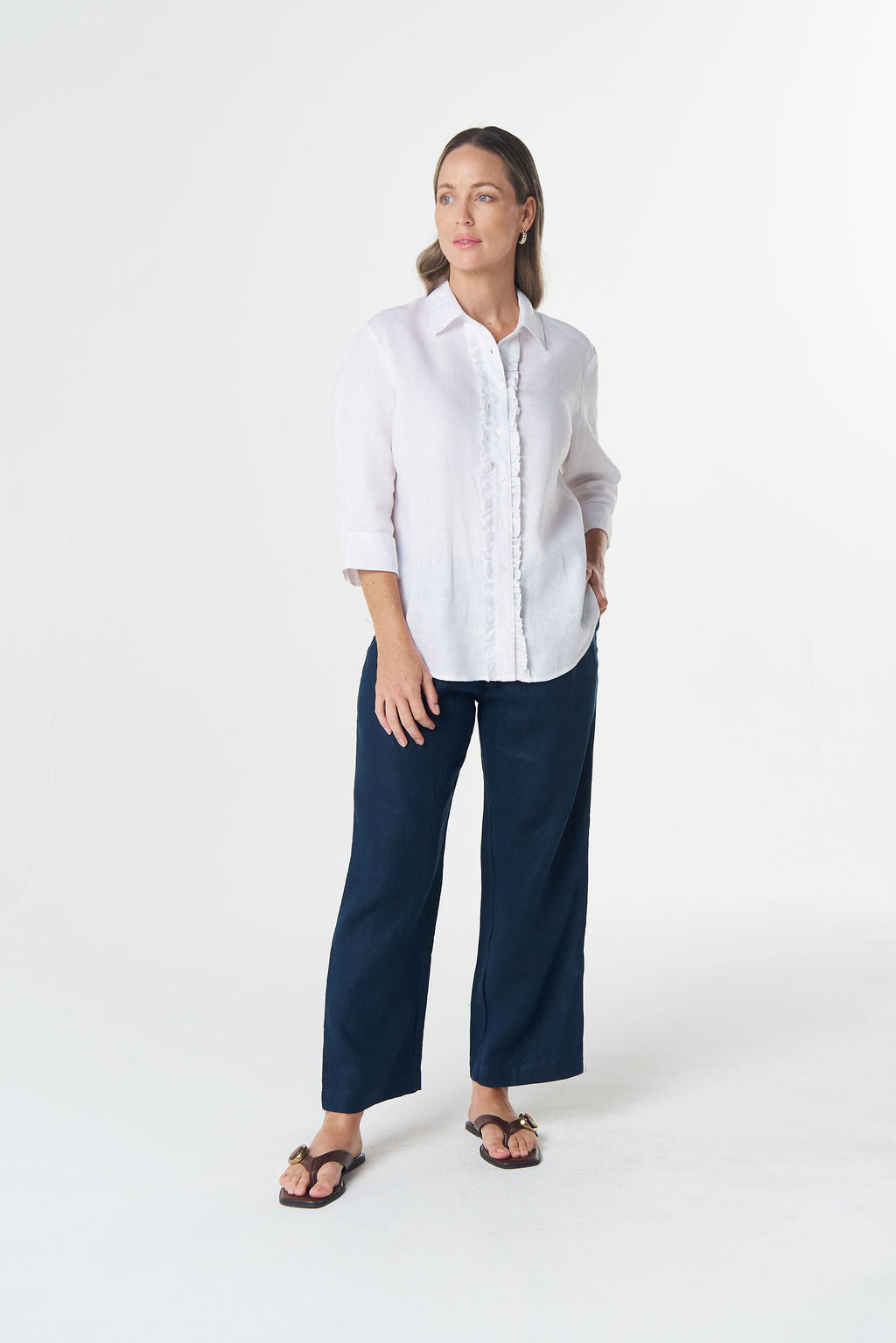 Goondiwindi Cotton Island ¾ Sleeve Frill Shirt
