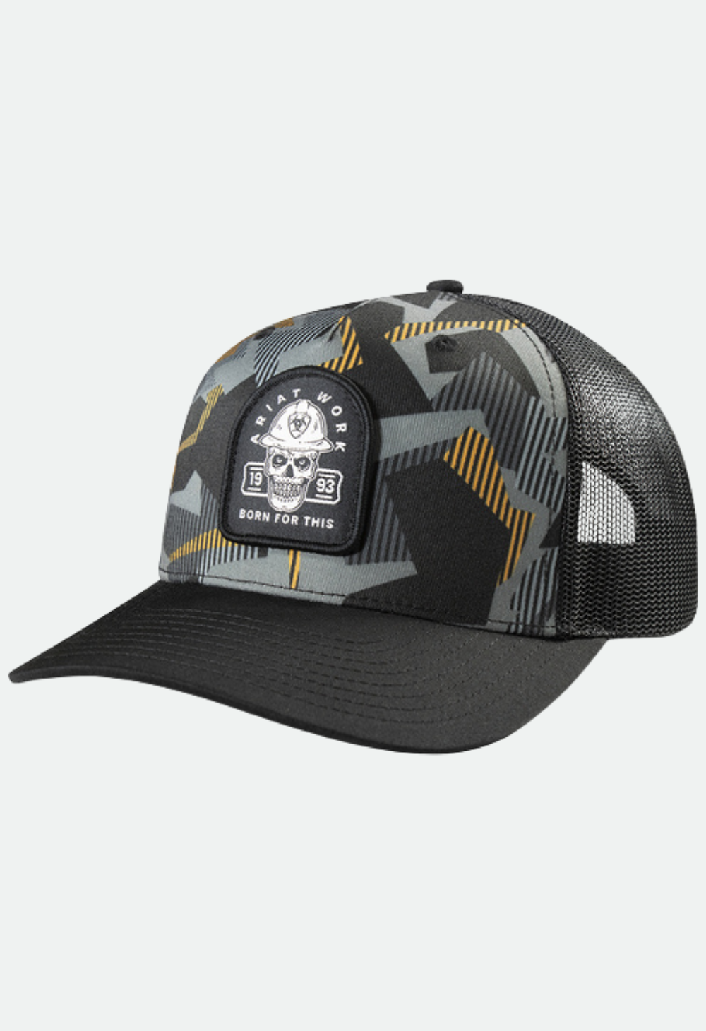 Ariat Men's Bold Skull Snapback Hats Cap - Black