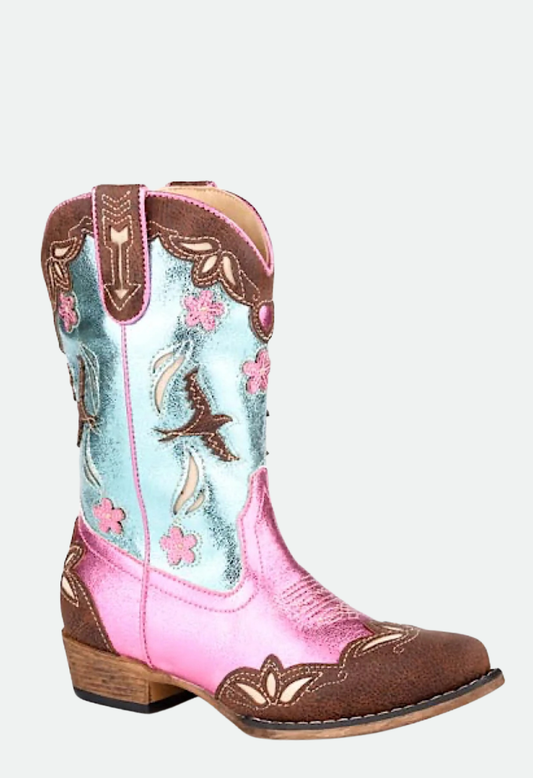 Roper Toddler Birdie - Pink/Teal/Tan