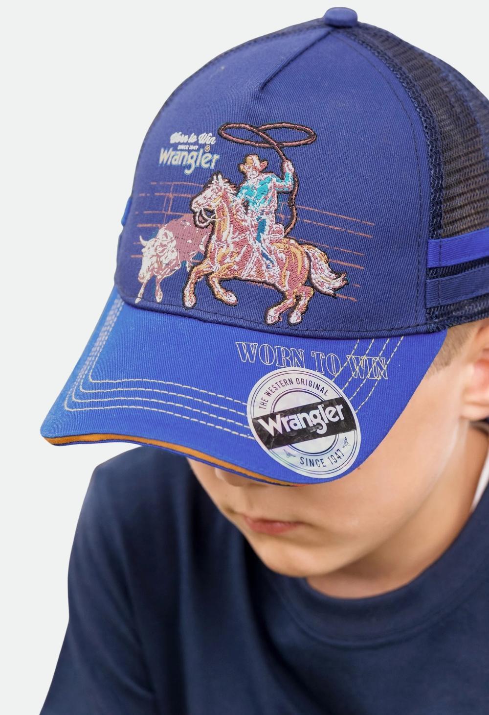 Wrangler Boy's Abe Trucker Cap - Navy/Blue