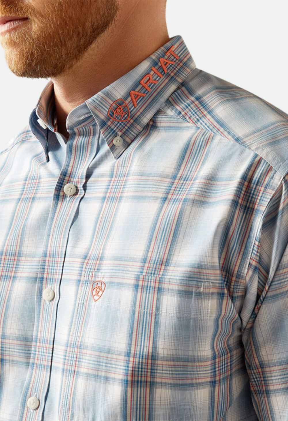 Ariat Men's Pro Series Team Finnegan Classic Fit Shirt -  BLUE/ORANGE