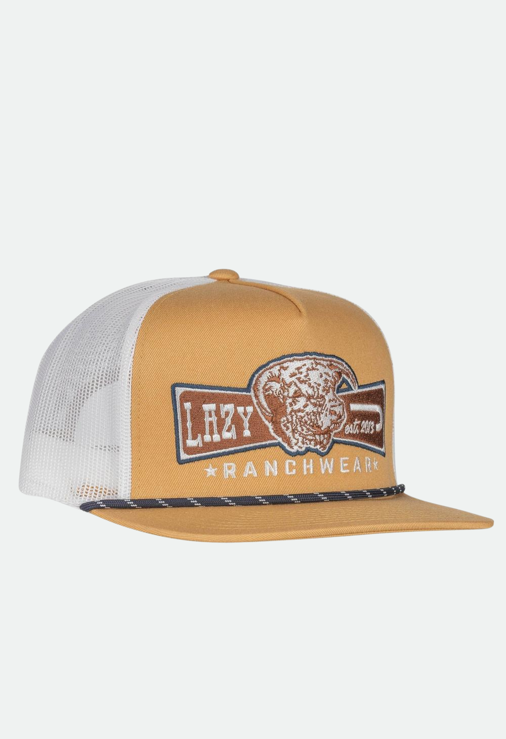 Lazy J Ranch Mustard & White Diamond Banner Classic Rope Trucker Hat