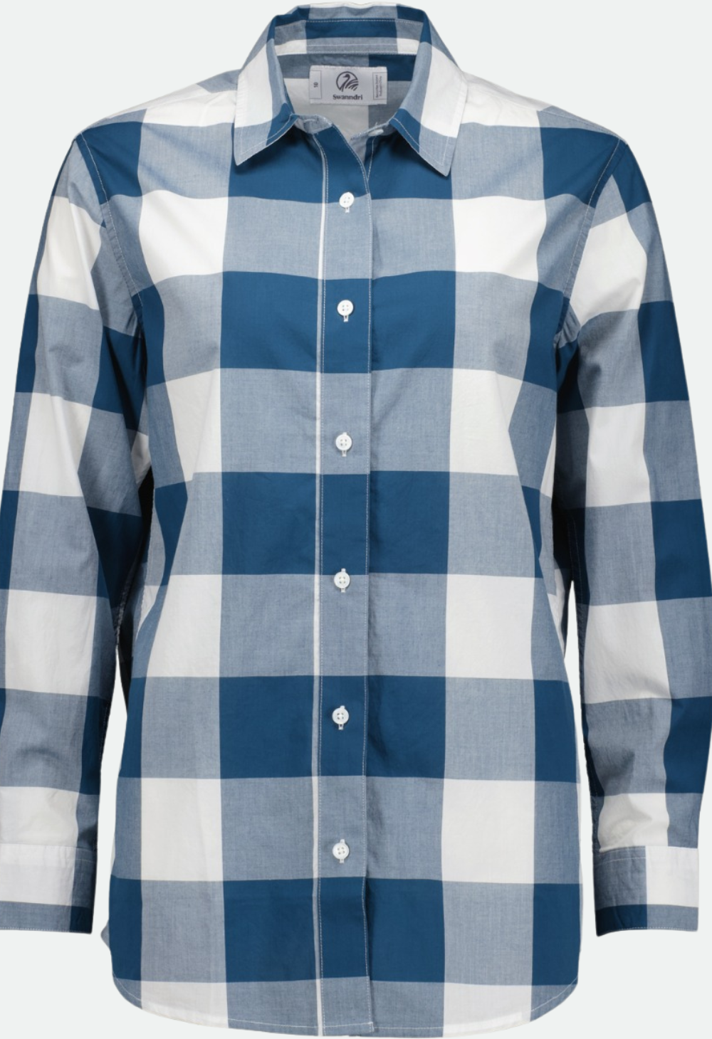 Swanndri Women's Coromandel Long Sleeve Shirt Tidal Teal White – No Exchanges or Refunds