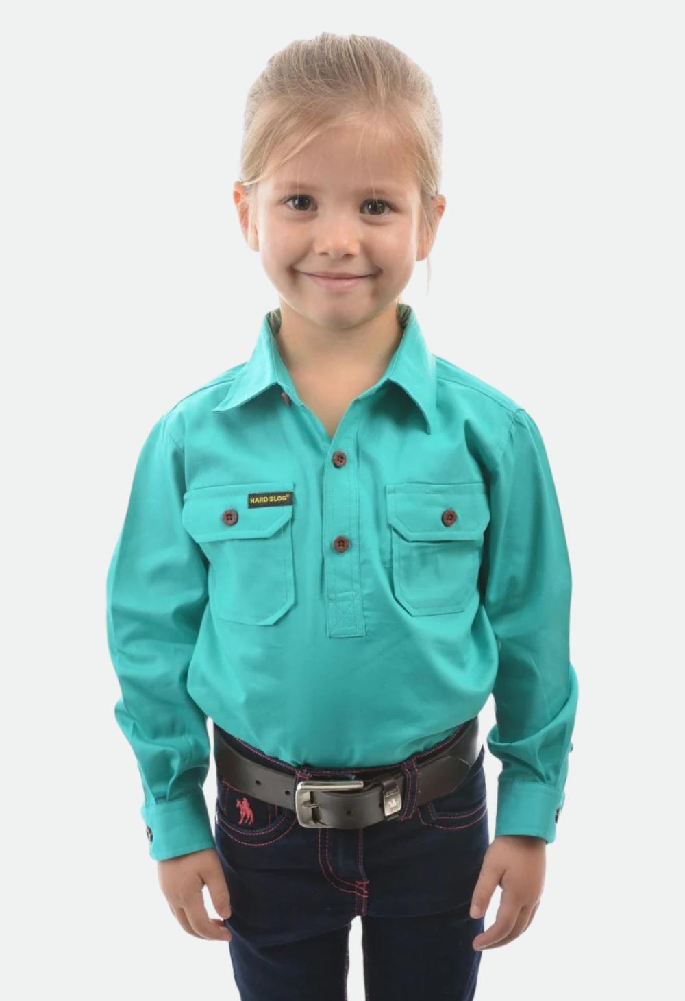 HARDSLOG KIDS HALF PLACKET LIGHT COTTON SHIRT