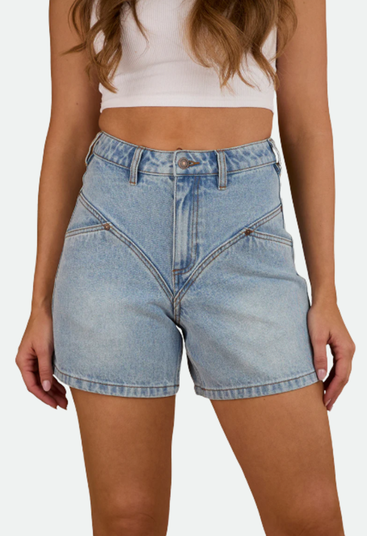 Ringers Western Womens Charlene Denim Short - Light Wash Blue